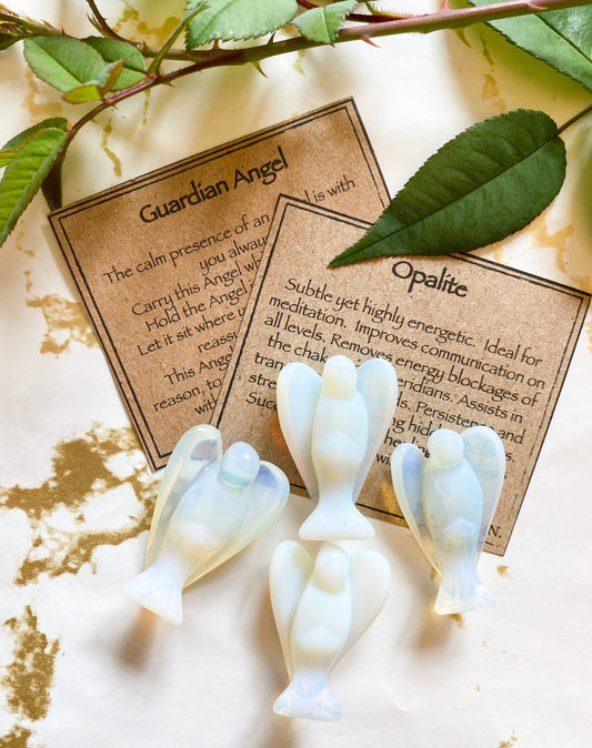 Opalite Crystal Guardian Angel 35mm - Healing, Protection & Success