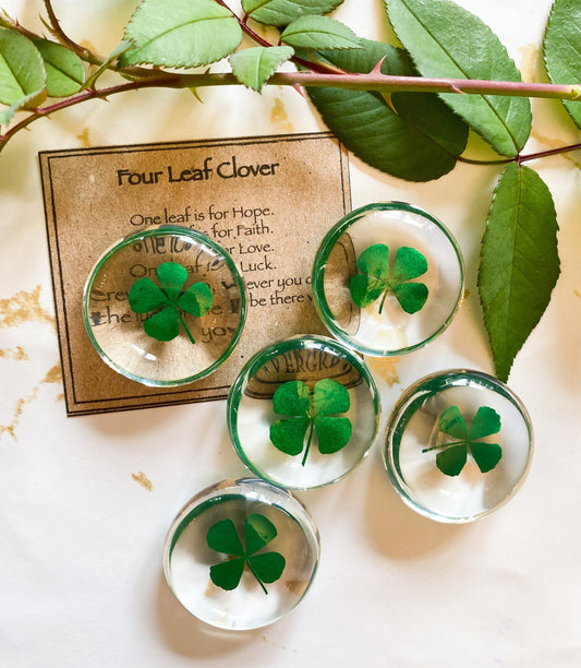 Four Leaf Clover Crystal Resin - Luck, Good Fortune & Success