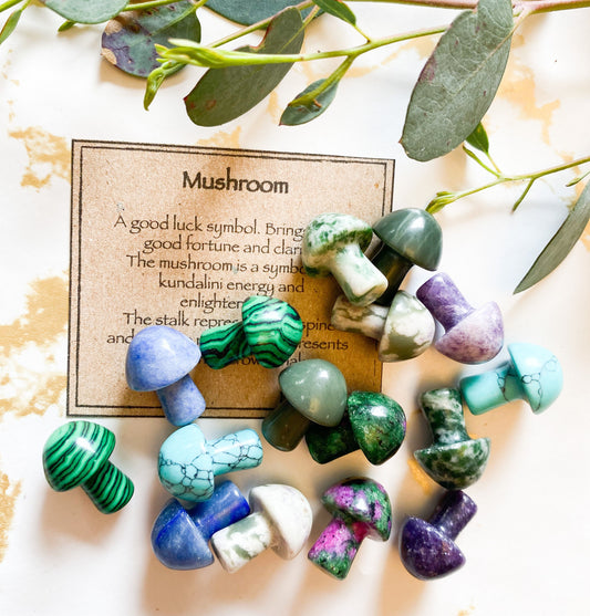 Cool Coloured Crystal Mushroom - Good Luck, Good Fortune & Enlightenment