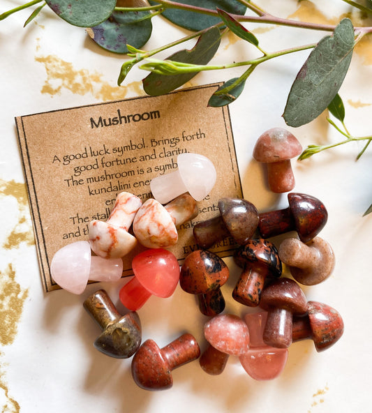 Warm Coloured Crystal Mushroom - Good Luck, Good Fortune & Enlightenment