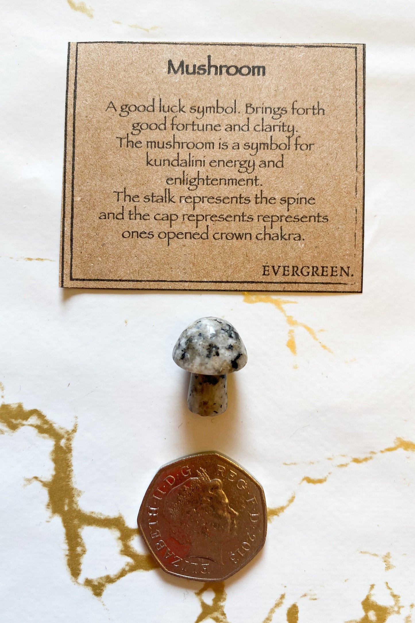 Natural Coloured Crystal Mushroom - Good Luck, Good Fortune & Enlightenment