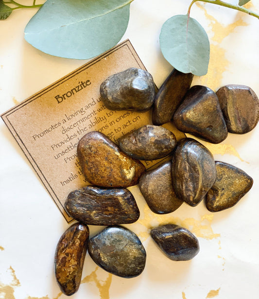 Bronzite Crystal Tumbled Stone - Love & Courage