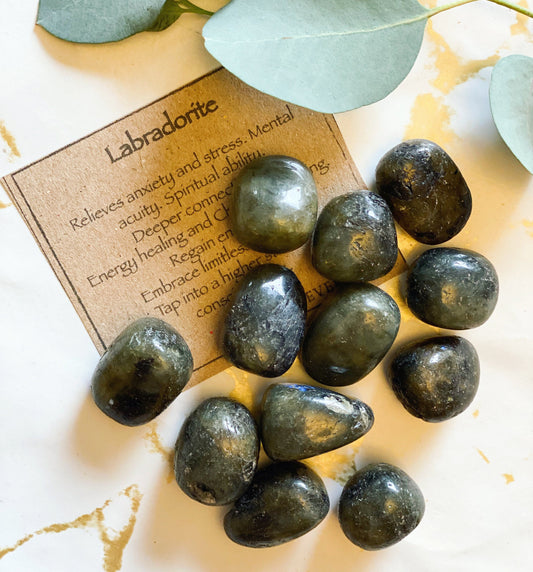 Labradorite Crystal Tumbled Stone - Relieves Anxiety & Stress