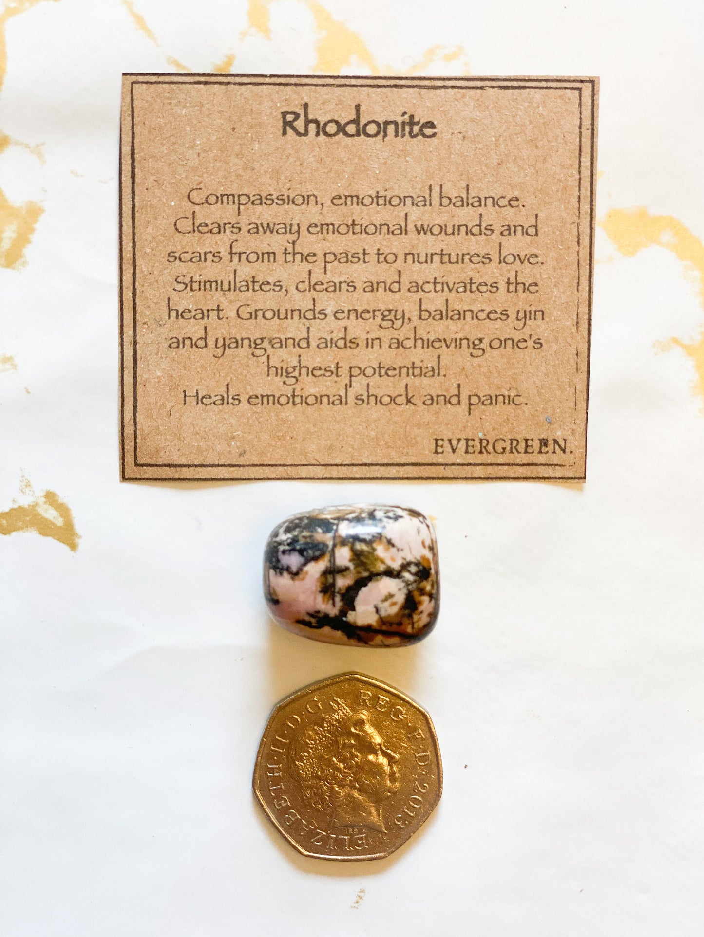 Rhodonite Crystal Tumbled Stone - Love, Balance & Grounding