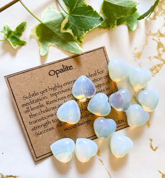 Opalite Crystal Heart 15mm - Success, Communication & Meditation