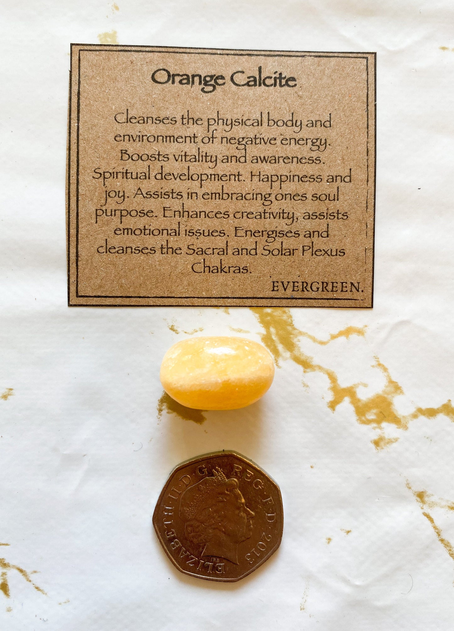 Orange Calcite Crystal Tumbled Stone - Happiness, Joy & Creativity