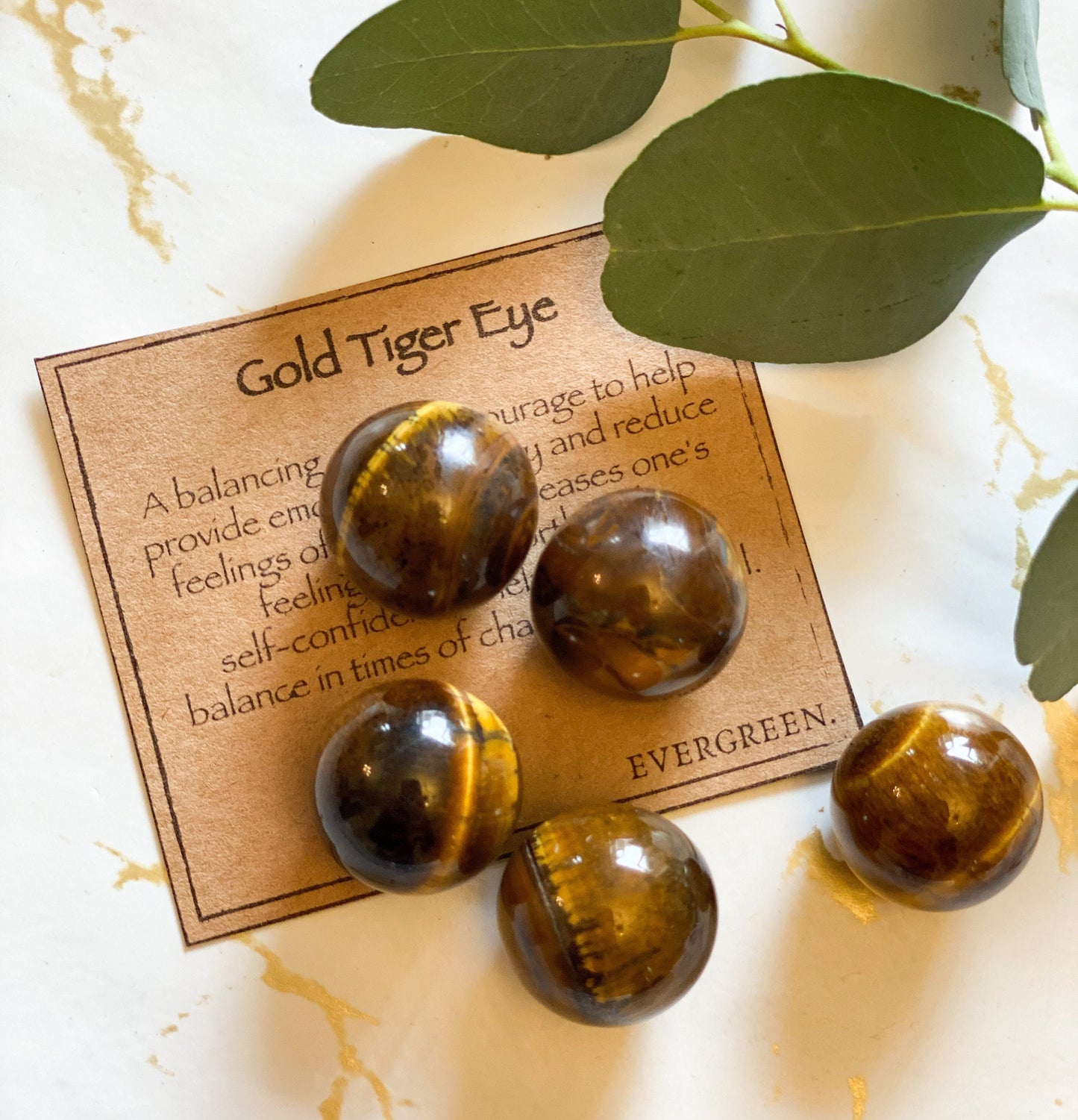 Gold Tiger Eye Crystal Sphere 20mm - Self-Worth, Self-Confidence & Stability
