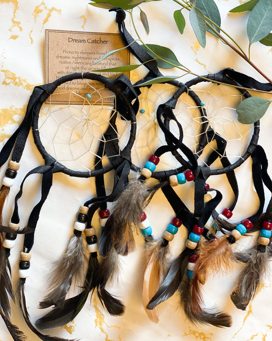 Black Navajo Dream Catcher 3" - Protection & Positivity