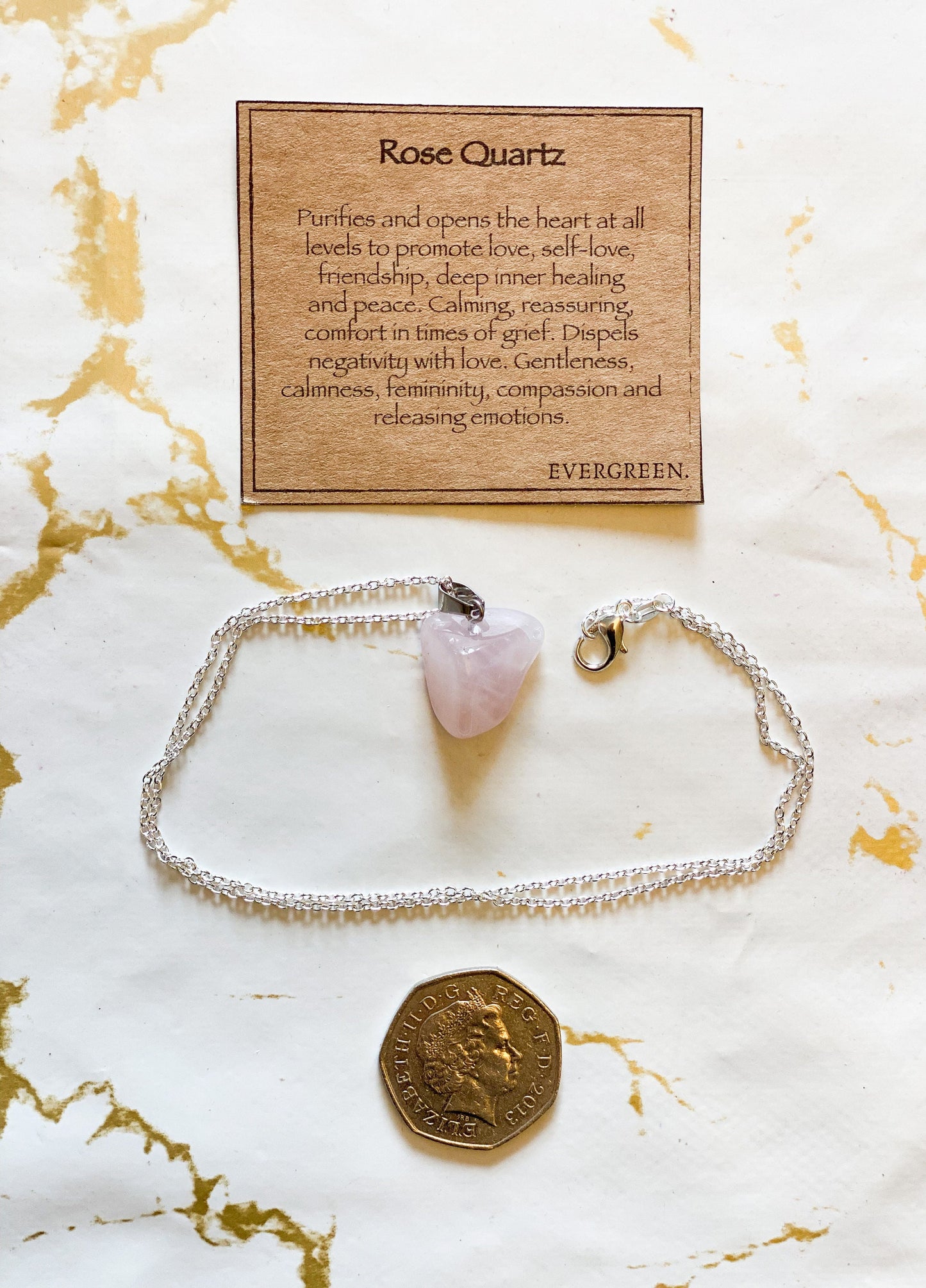 Rose Quartz Crystal Tumbled Stone Pendant - Peace, Healing & Self-Love
