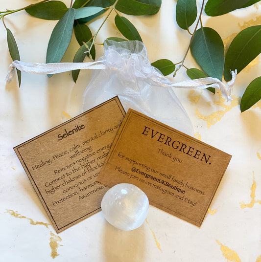 Selenite Crystal Tumbled Stone - Peace, Clarity & Wellbeing