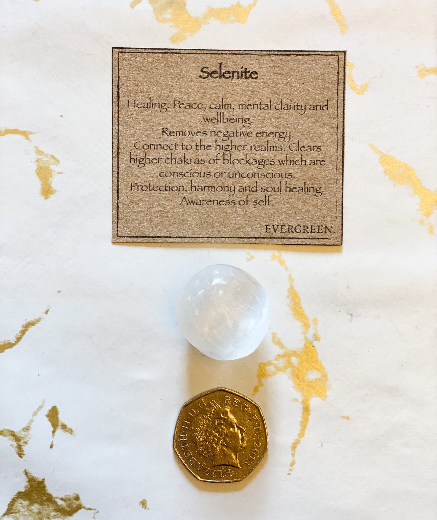 Selenite Crystal Tumbled Stone - Peace, Clarity & Wellbeing