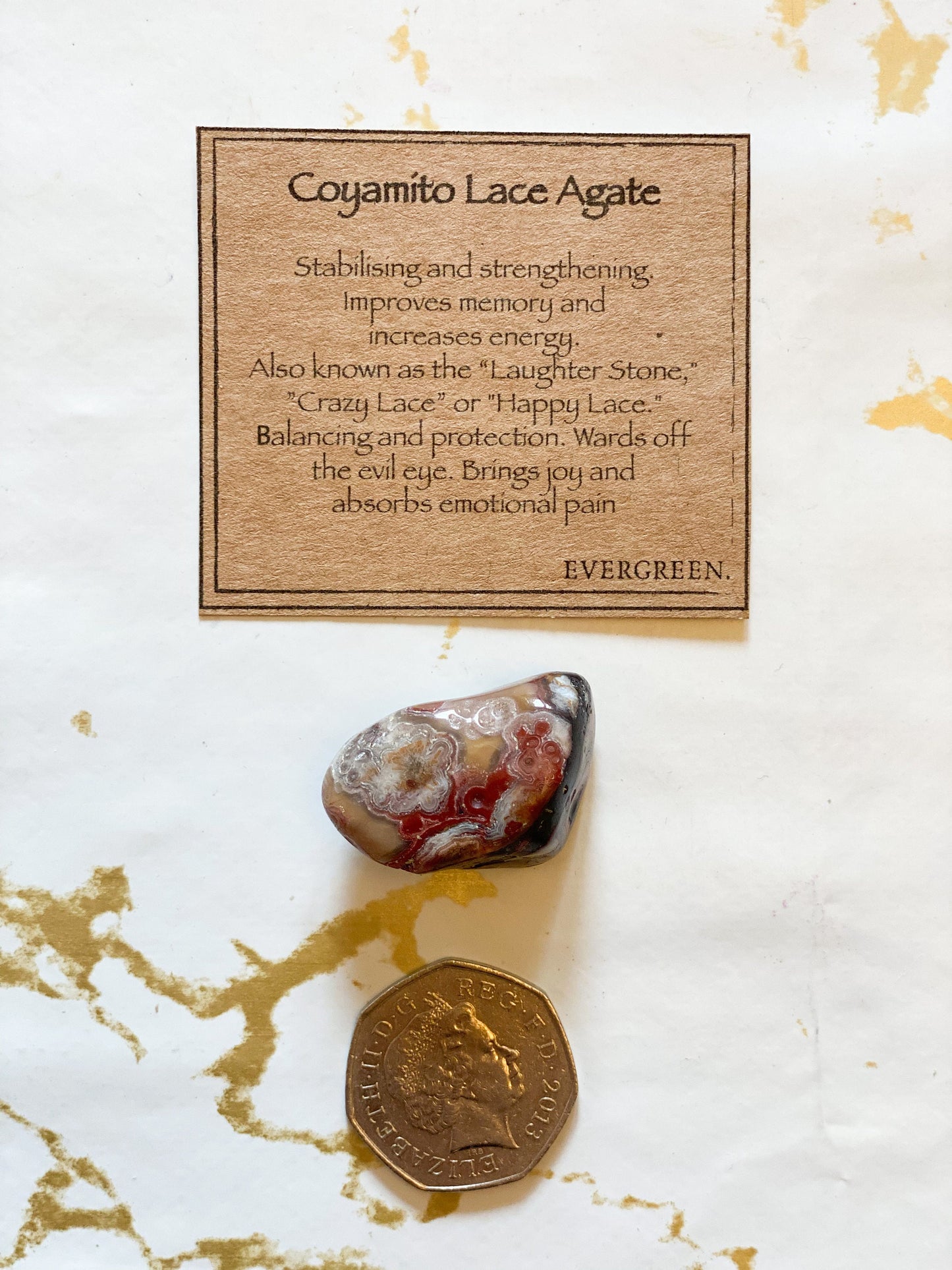 Coyamito Lace Agate Crystal Tumbled Stone - Stability, Strength & Energy