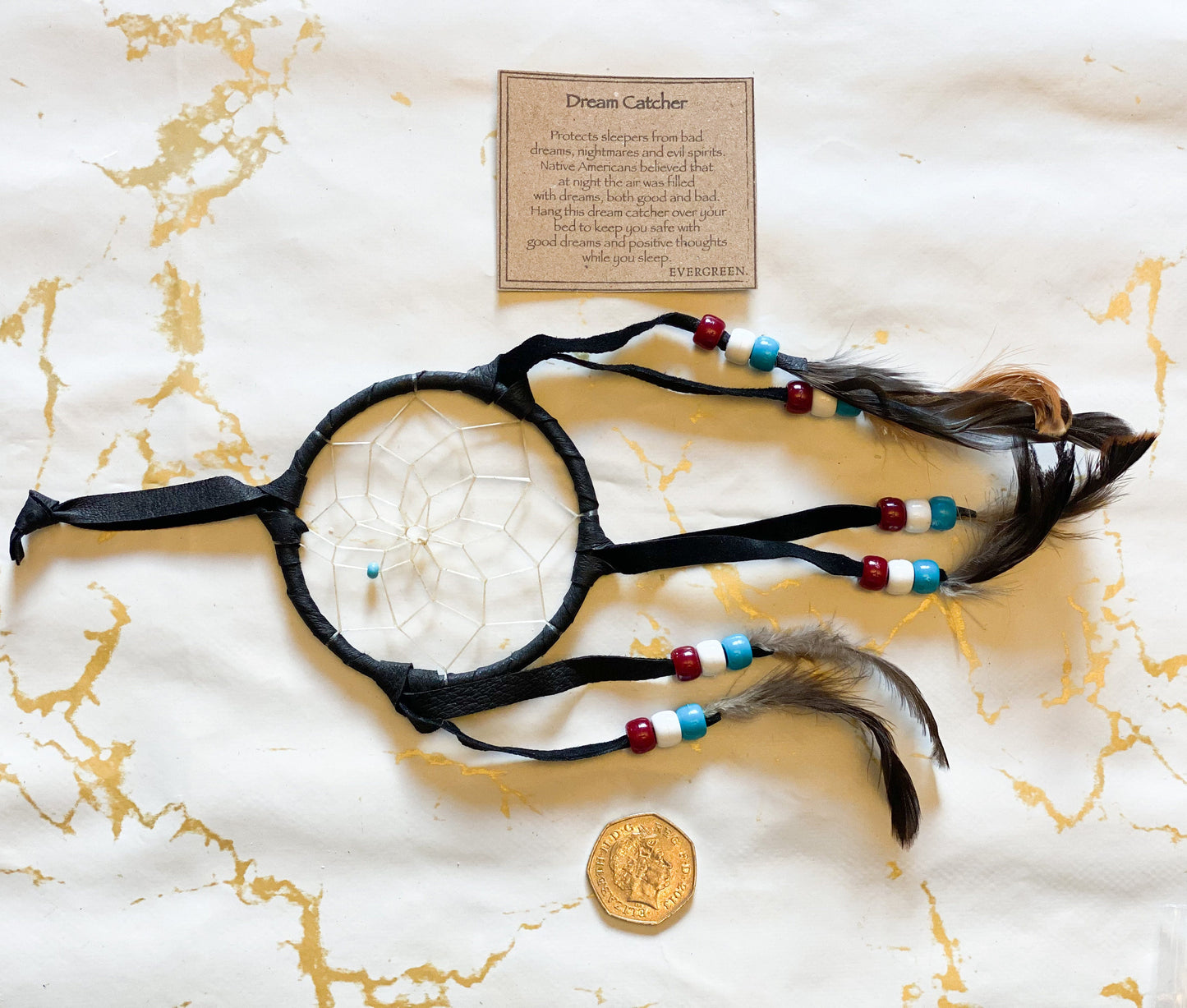 Black Navajo Dream Catcher 3" - Protection & Positivity