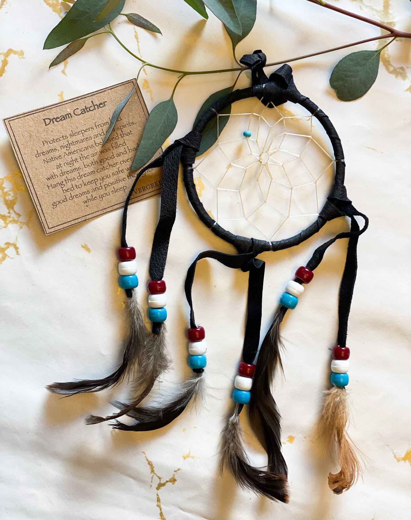 Black Navajo Dream Catcher 3" - Protection & Positivity