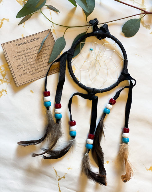 Black Navajo Dream Catcher 3" - Protection & Positivity