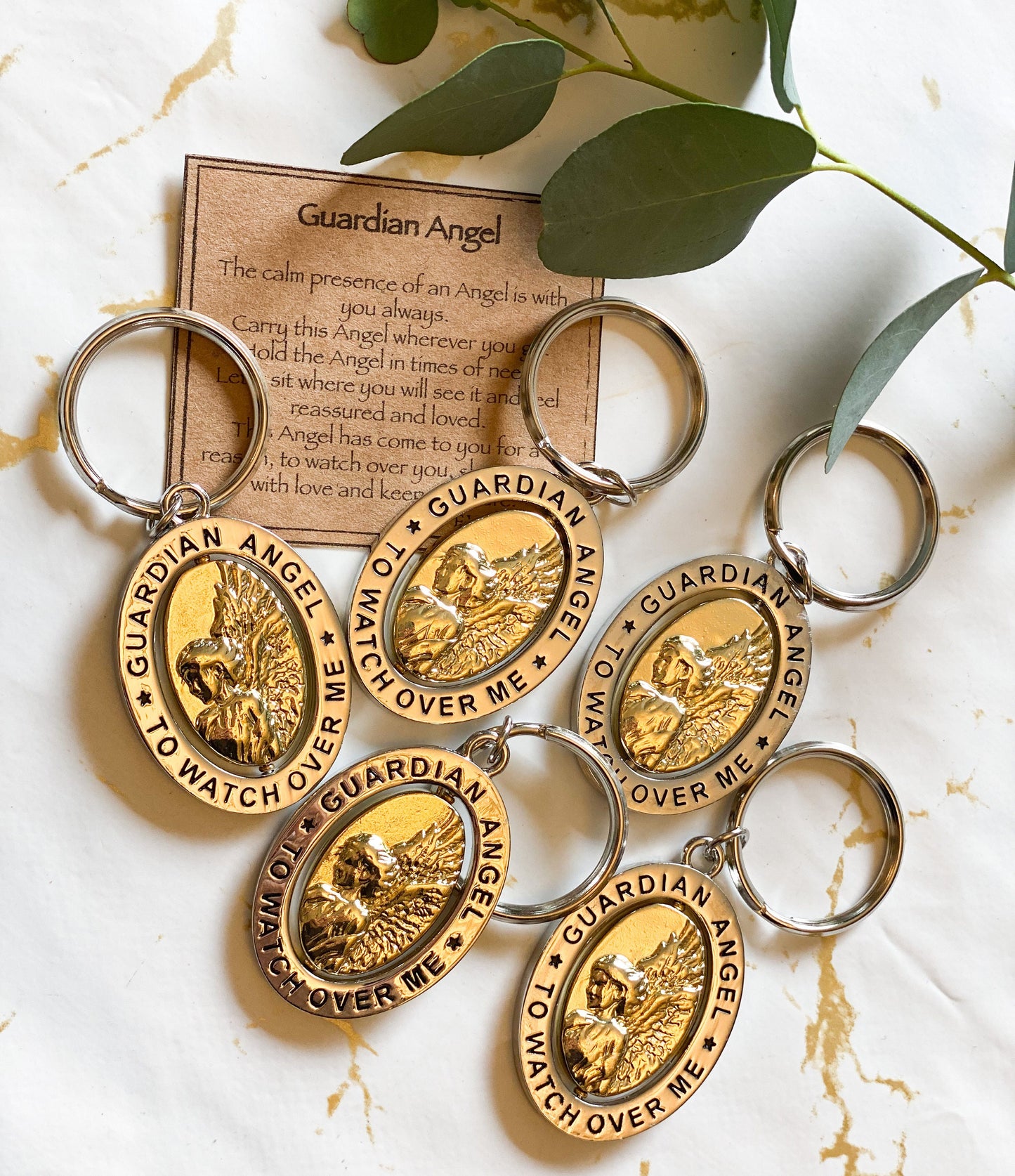 Guardian Angel Spinner Keychain - Peace, Love & Protection