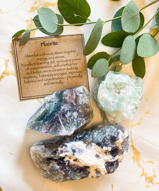 Raw / Rough Fluorite Crystal  - Positivity, Balance & Self-Confidence