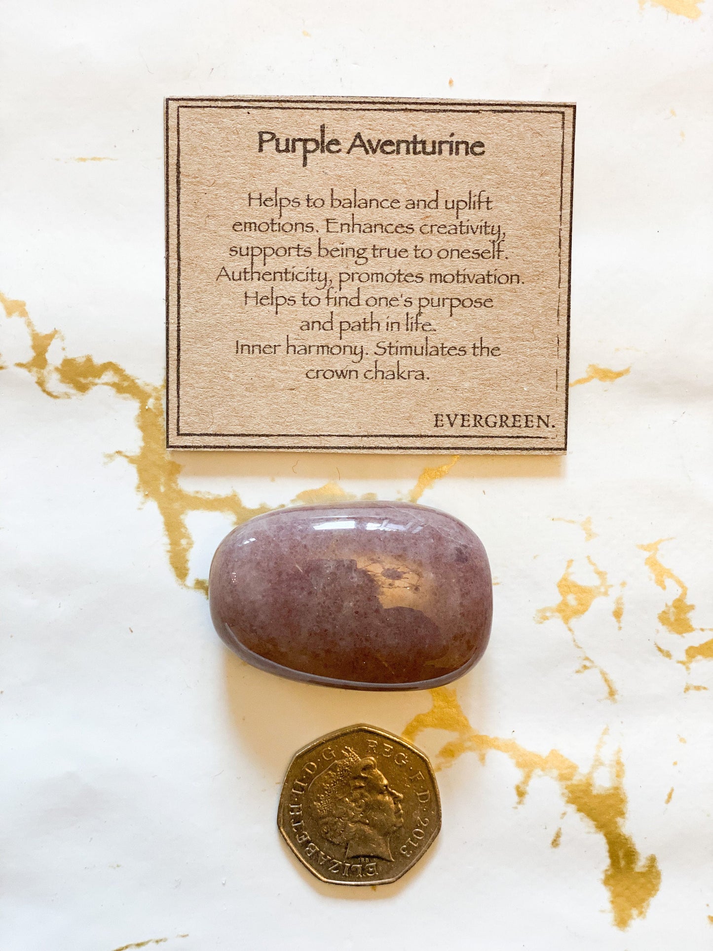 Purple Aventurine Crystal Tumbled Stone - Uplifting, Authenticity & Motivation