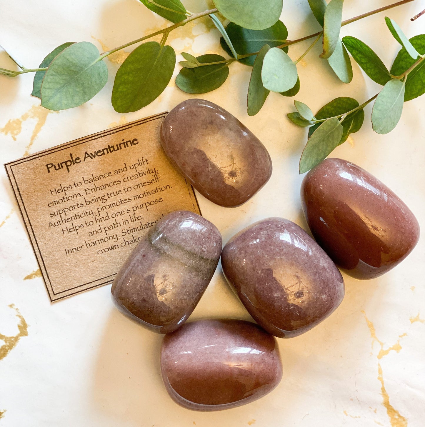 Purple Aventurine Crystal Tumbled Stone - Uplifting, Authenticity & Motivation