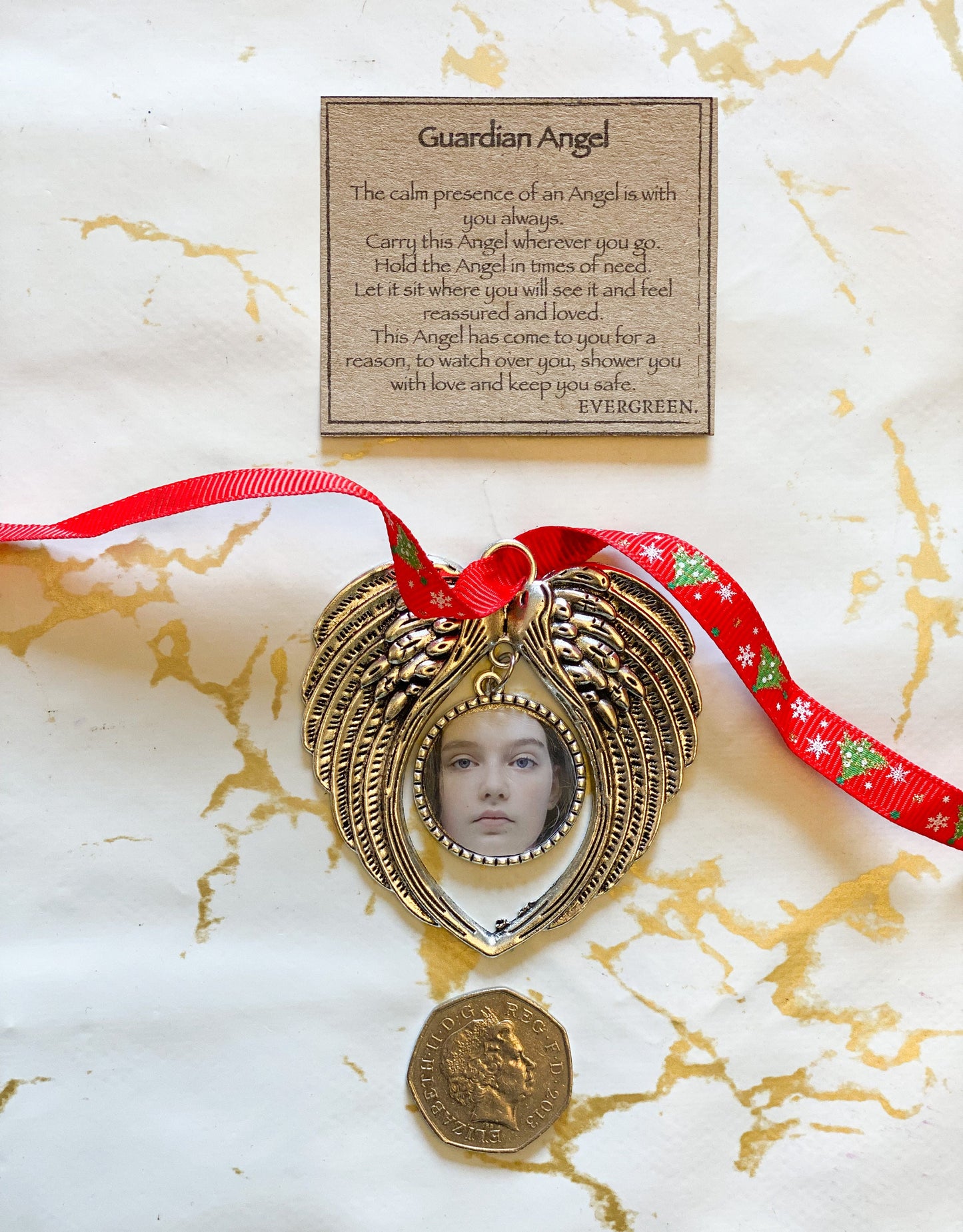 Guardian Angel Wings Photo Frame Bauble - Keep Loved Ones Near