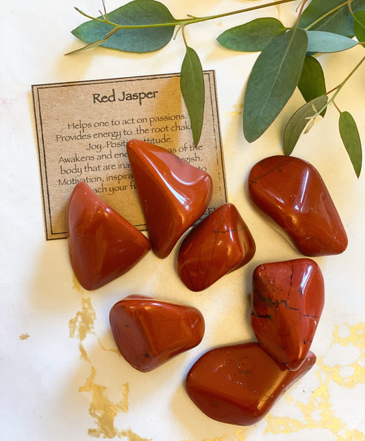 Red Jasper Crystal Tumbled Stone - Motivation, Inspiration & Energy