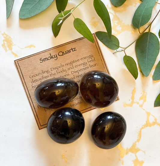 Smoky Quartz Crystal Tumbled Stone - Energy, Calmness & Positivity