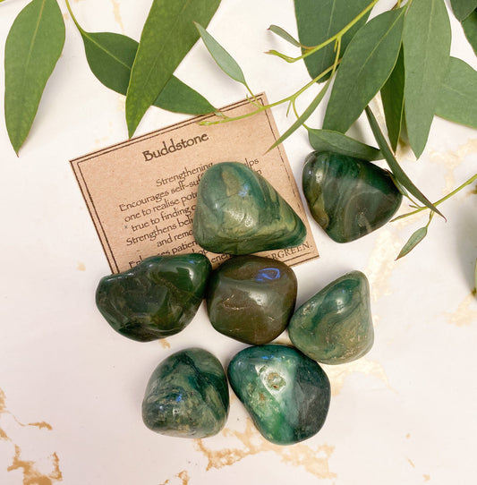 Buddstone Crystal Tumbled Stone - Strength, Purpose & Potential