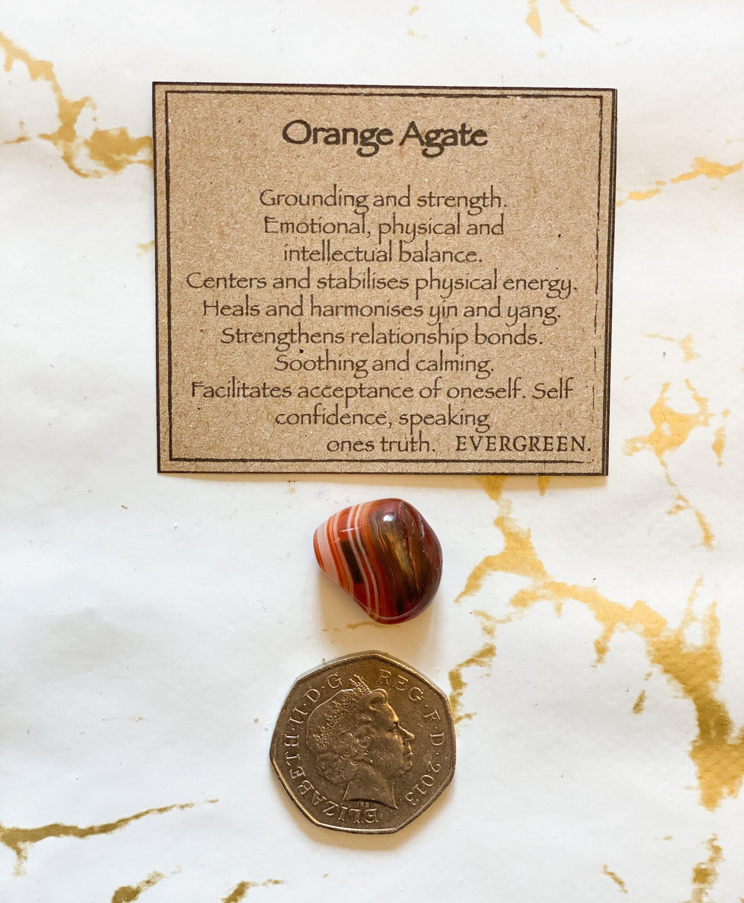 Orange Agate Crystal Tumbled Stone - Grounding, Strength & Balance