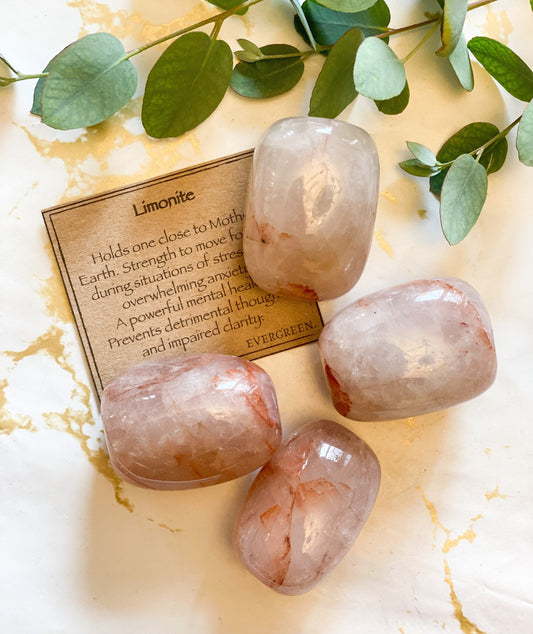 Limonite Quartz Crystal Tumbled Stone - Strength, Mental Health & Healing