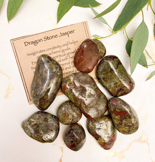 Dragon Stone Jasper Crystal Tumbled Stone - Healing, Creativity & Growth