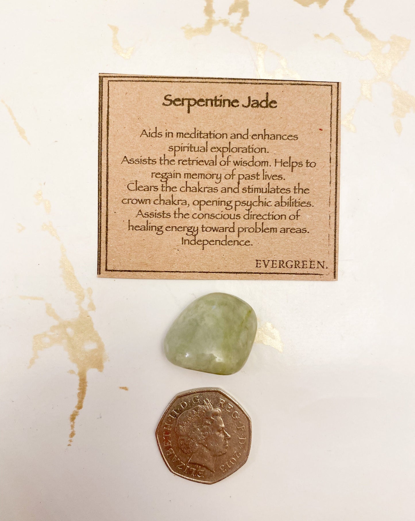 Serpentine Jade Crystal Tumbled Stone - Meditation, Independence & Wisdom