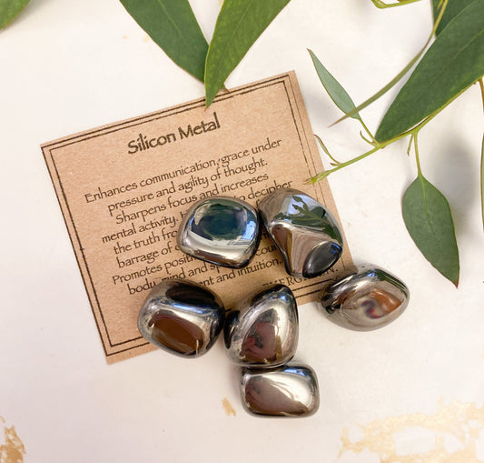 Silicon Metal Crystal Tumbled Stone - Communication, Focus & Truth