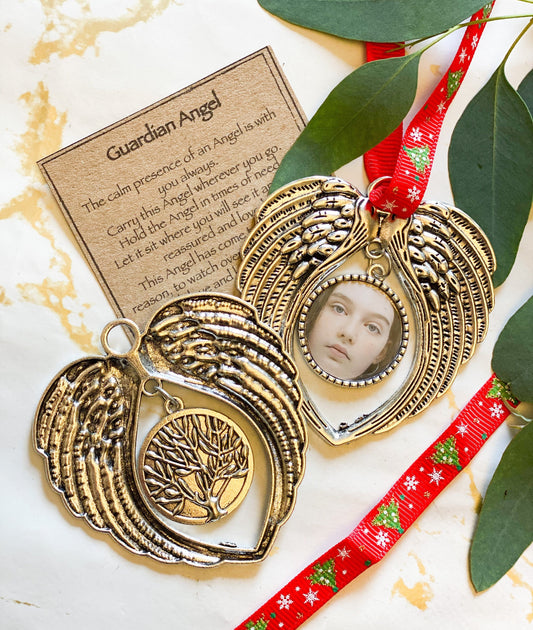 Guardian Angel Wings Photo Frame Bauble - Keep Loved Ones Near