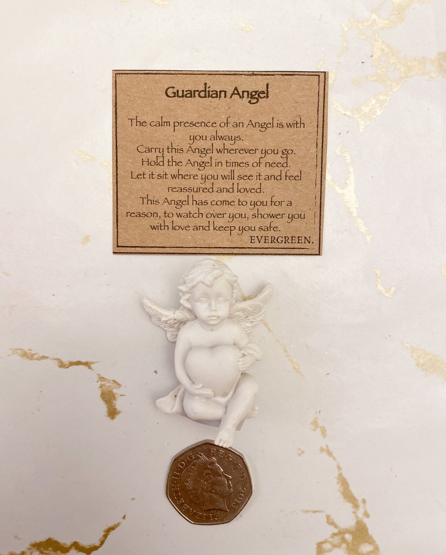 Beautiful Cherub Holding A Heart - Peace, Love & Light