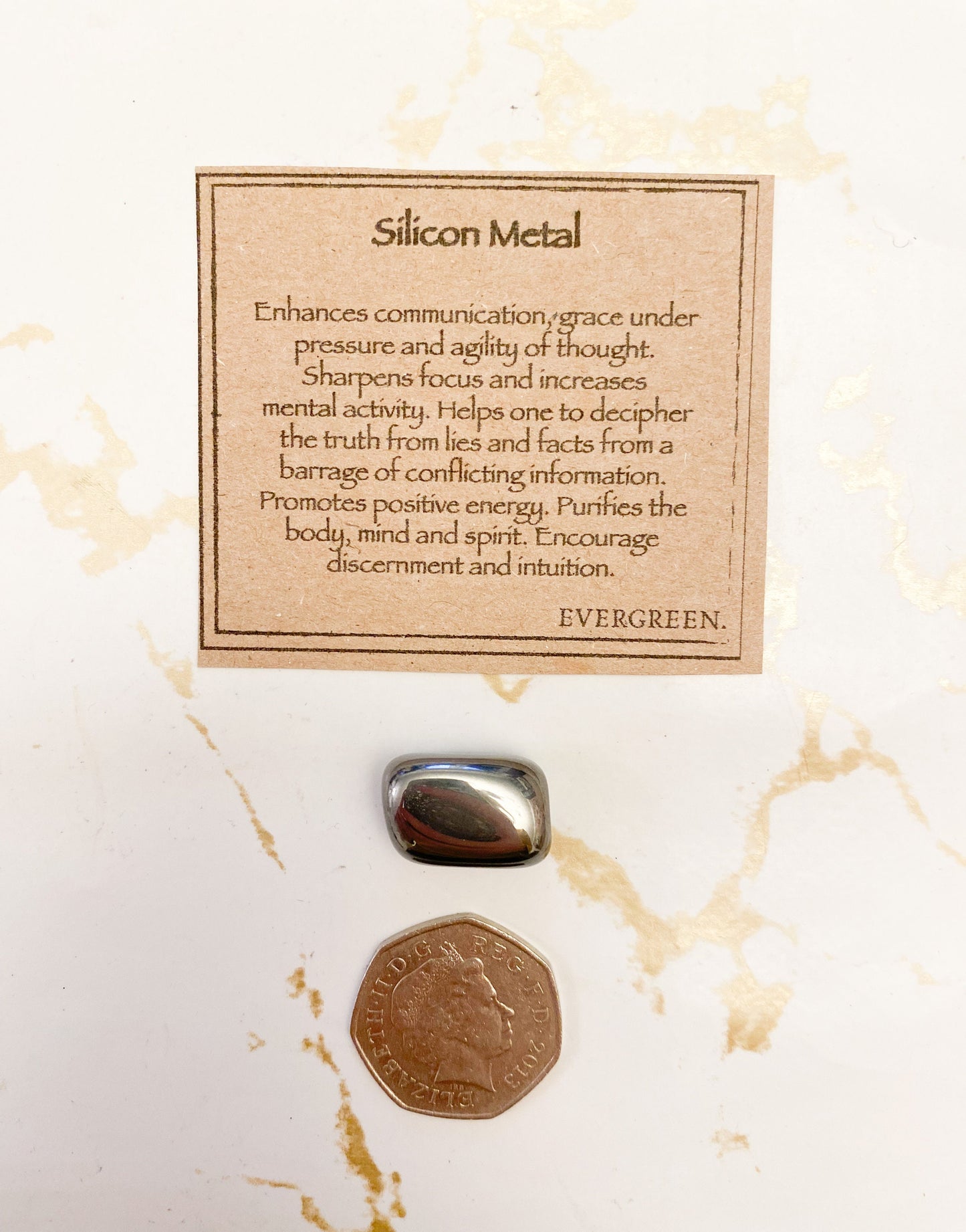 Silicon Metal Crystal Tumbled Stone - Communication, Focus & Truth