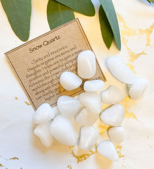 Snow Quartz Crystal Tumbled Stone - Clarity, Positivity & Connection