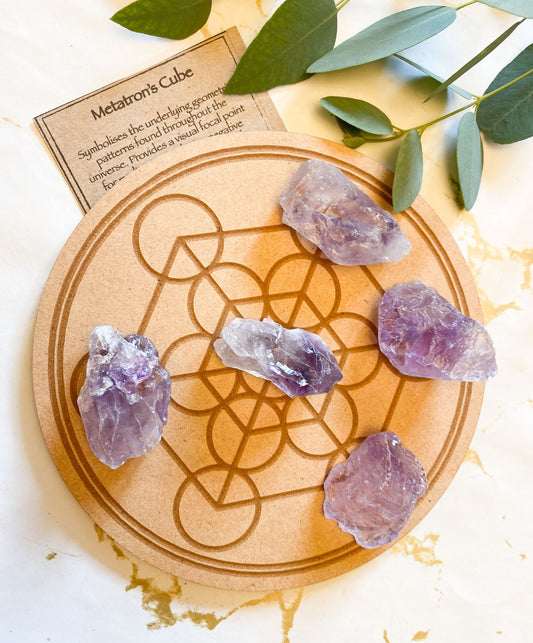 Wooden Metatron's Cube Crystal Charging Plate 15cm