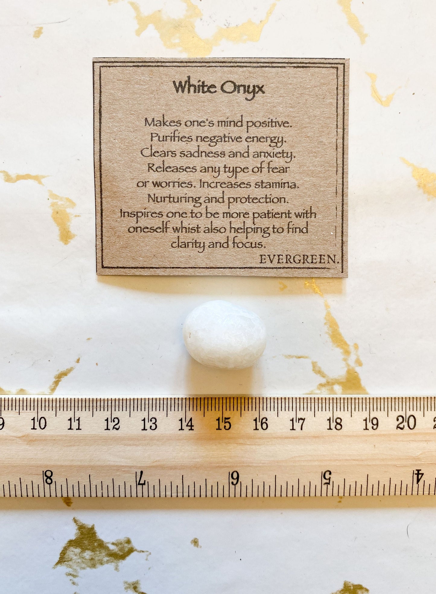 White Onyx Crystal Tumbled Stone - Patience, Clarity & Focus