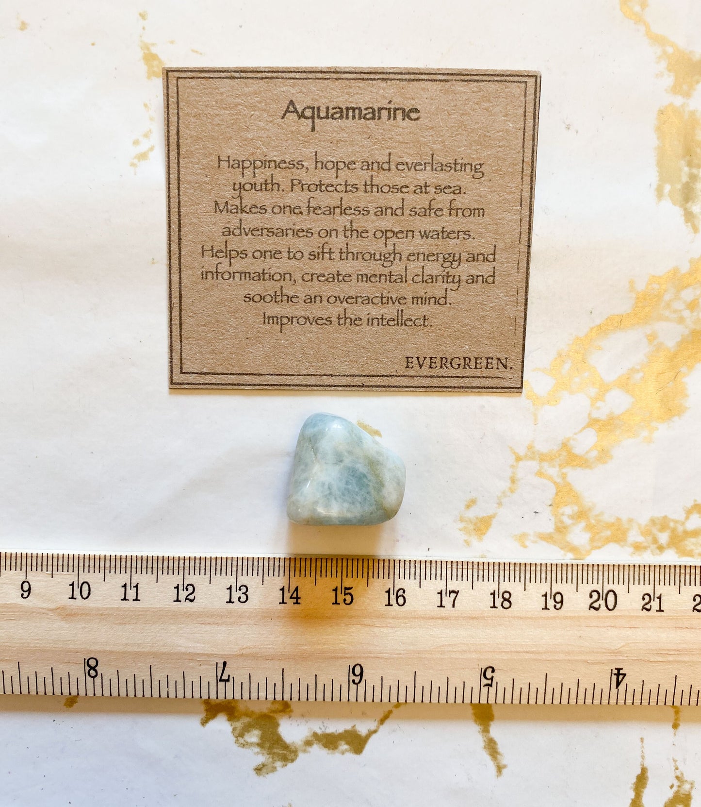 Aquamarine Crystal Tumbled Stone - Protection, Energy & Clarity