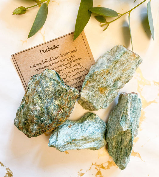 Raw / Rough Green Fuchsite Crystal - Love, Health & Compassion