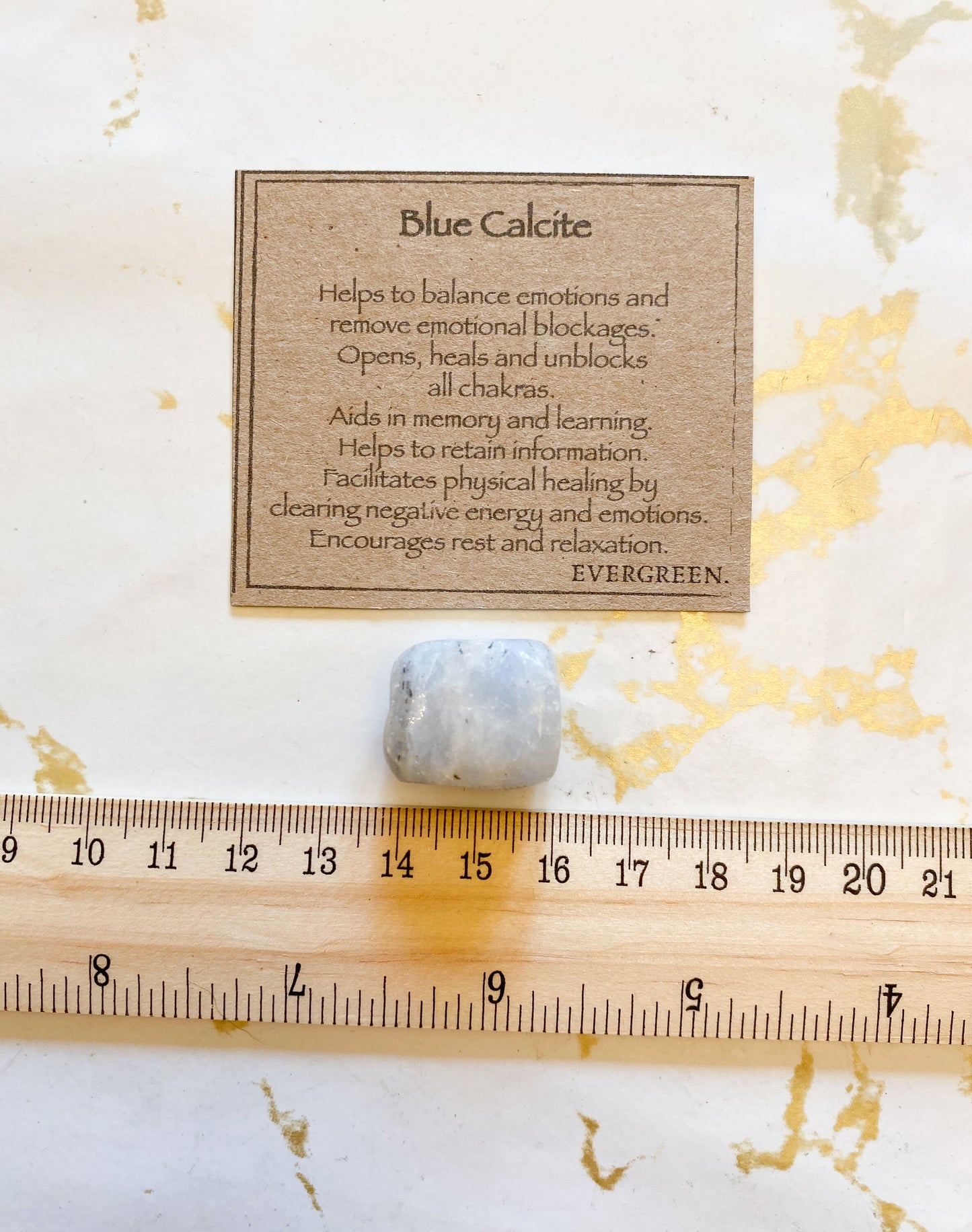Blue Calcite Crystal Tumbled Stone - Balance, Healing & Relaxation