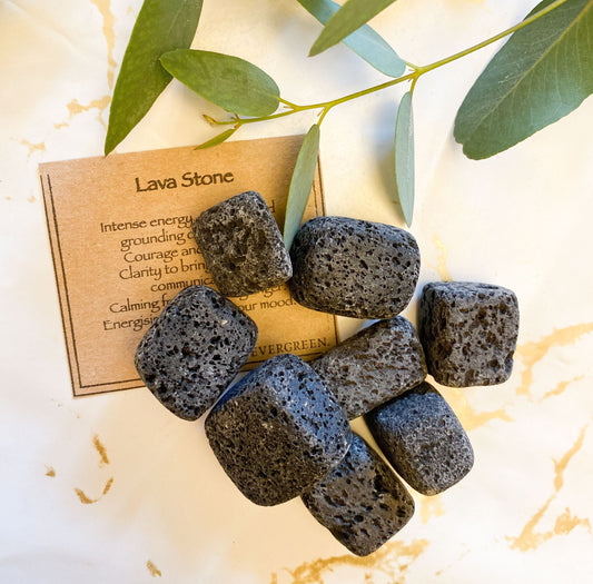 Lava Stone Tumbled Stone - Courage, Strength & Energy