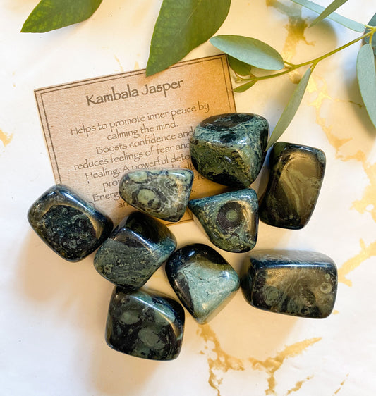 Kambala Jasper Crystal Tumbled Stone - Healing, Calming & Energy