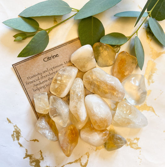Citrine Crystal Tumbled Stone - Positivity, Optimism & Self-Healing