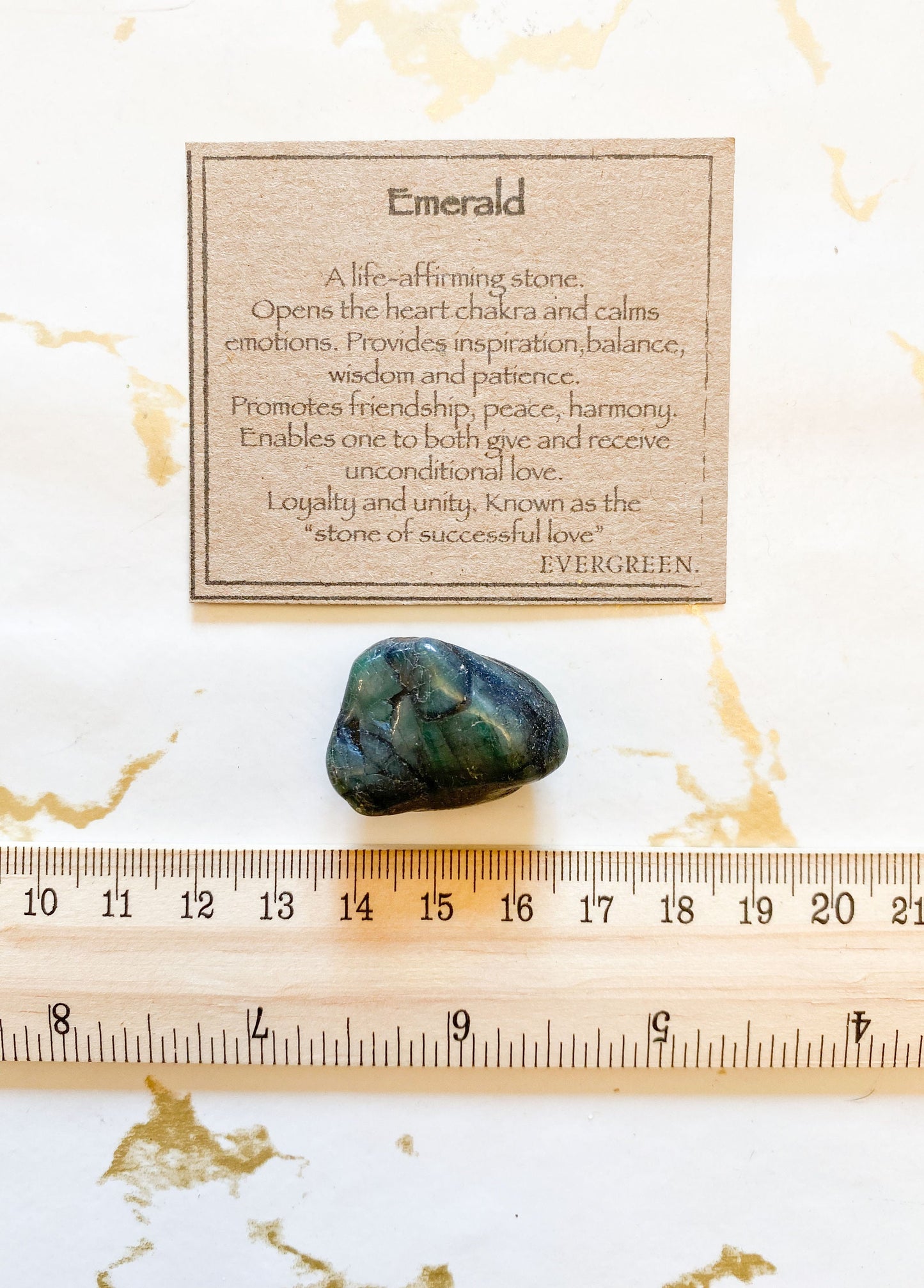 Emerald Crystal Tumbled Stone - Peace, Love & Unity