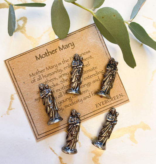 Mother Mary Pewter Figurine - Motherhood, Humanity & Enlightenment