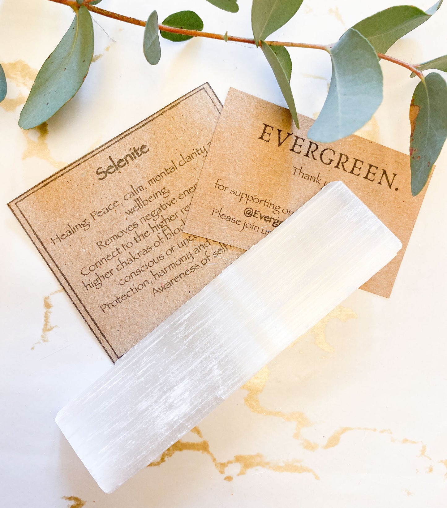 Rough / Raw Selenite Crystal Wand / Stick - Protection, Harmony & Healing