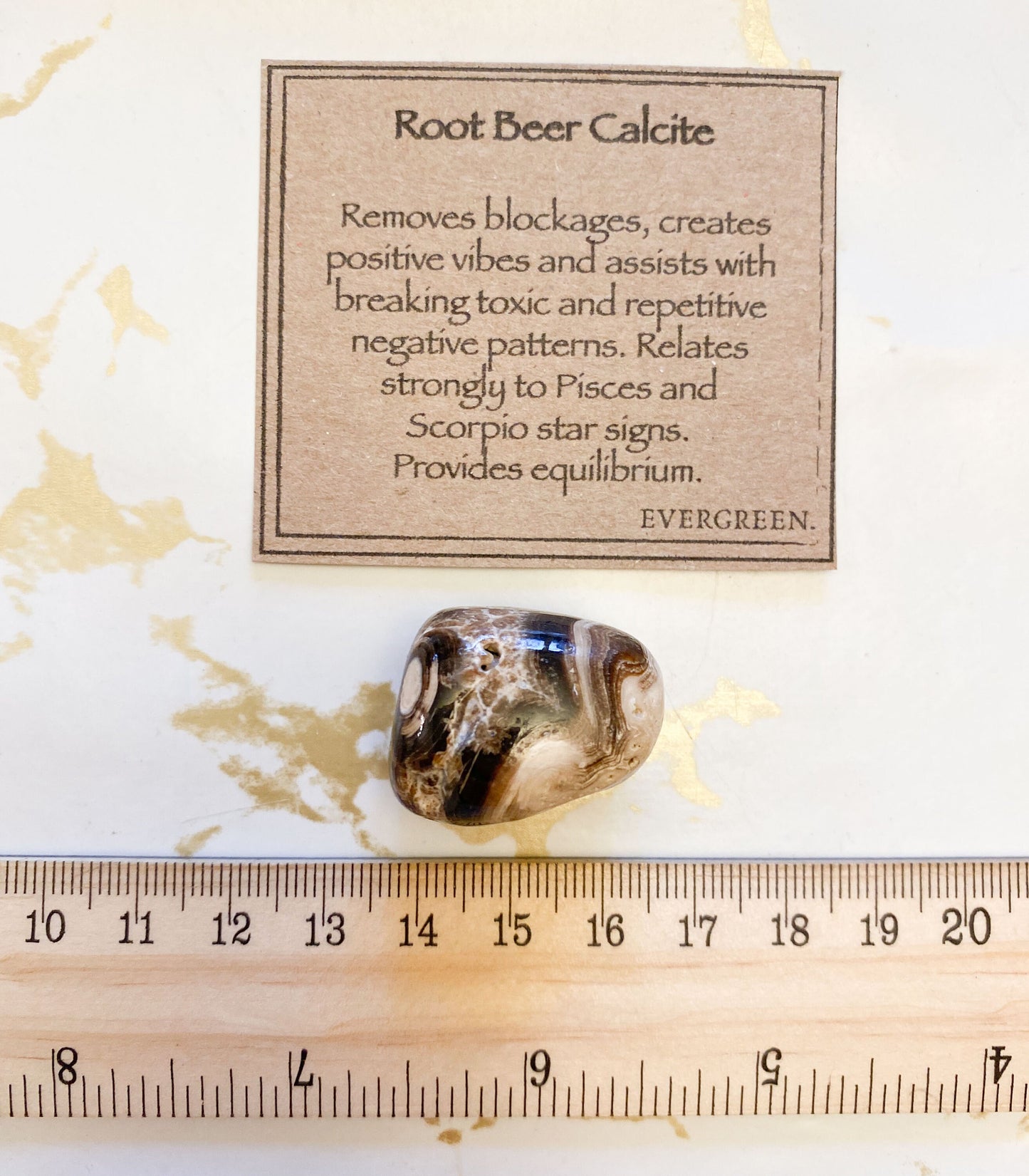 Root Beer Calcite Crystal Tumbled Stone - Positivity, Equilibrium & Removes Blockages