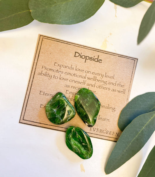 Diopside Crystal Tumbled Stone - Empowering, Healing & Enlightenment