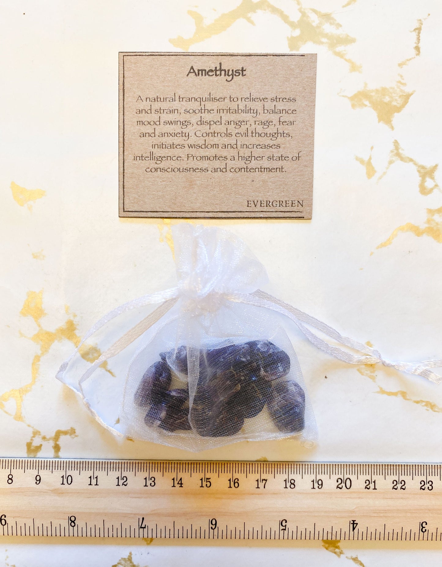 Amethyst Crystal Chip Gift Bag 20g - Balance, Wisdom & Intellect